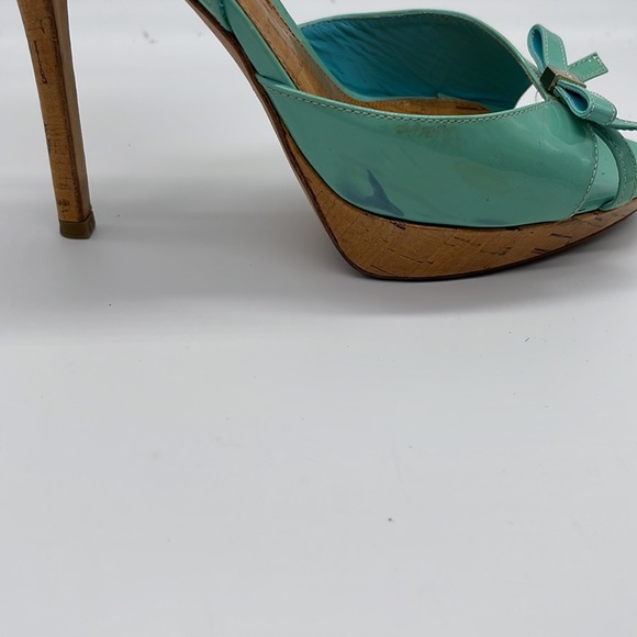 πΉSOLD πΉDior Patent Leather Peep Toe Sling Back Platform Bow DetailHeel Size 38 - Picture 12 of 12